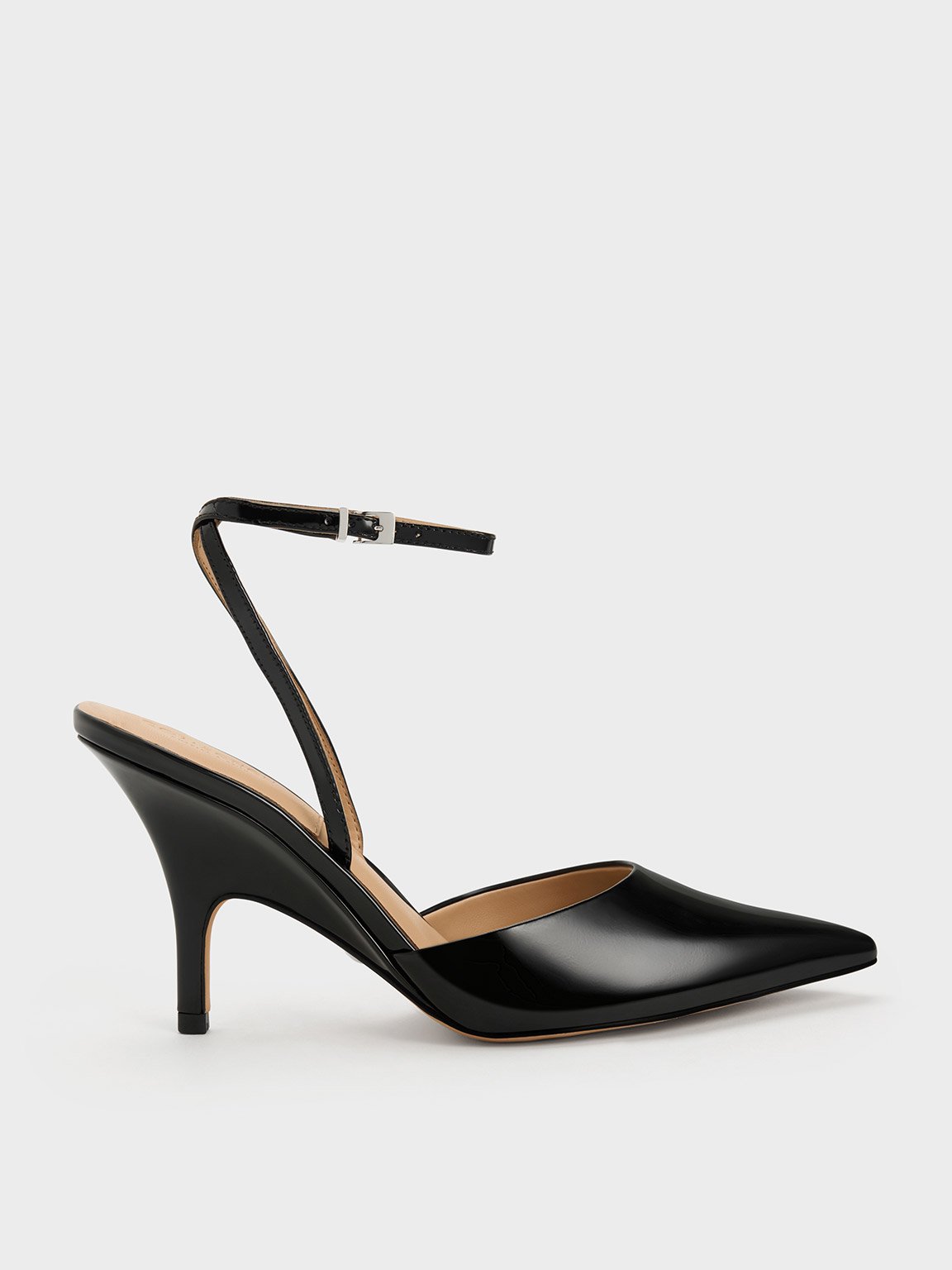 Patent Leather Ankle Strap Pumps
