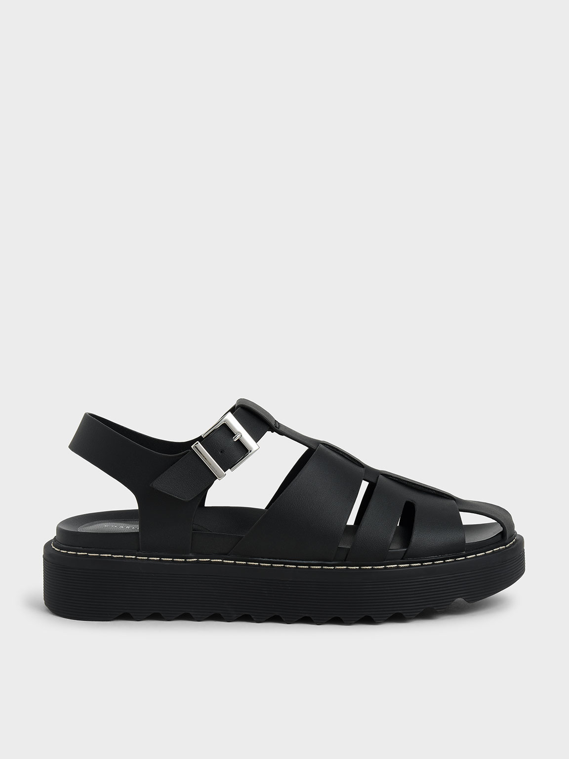 

Cut-Out Sports Sandals, Black