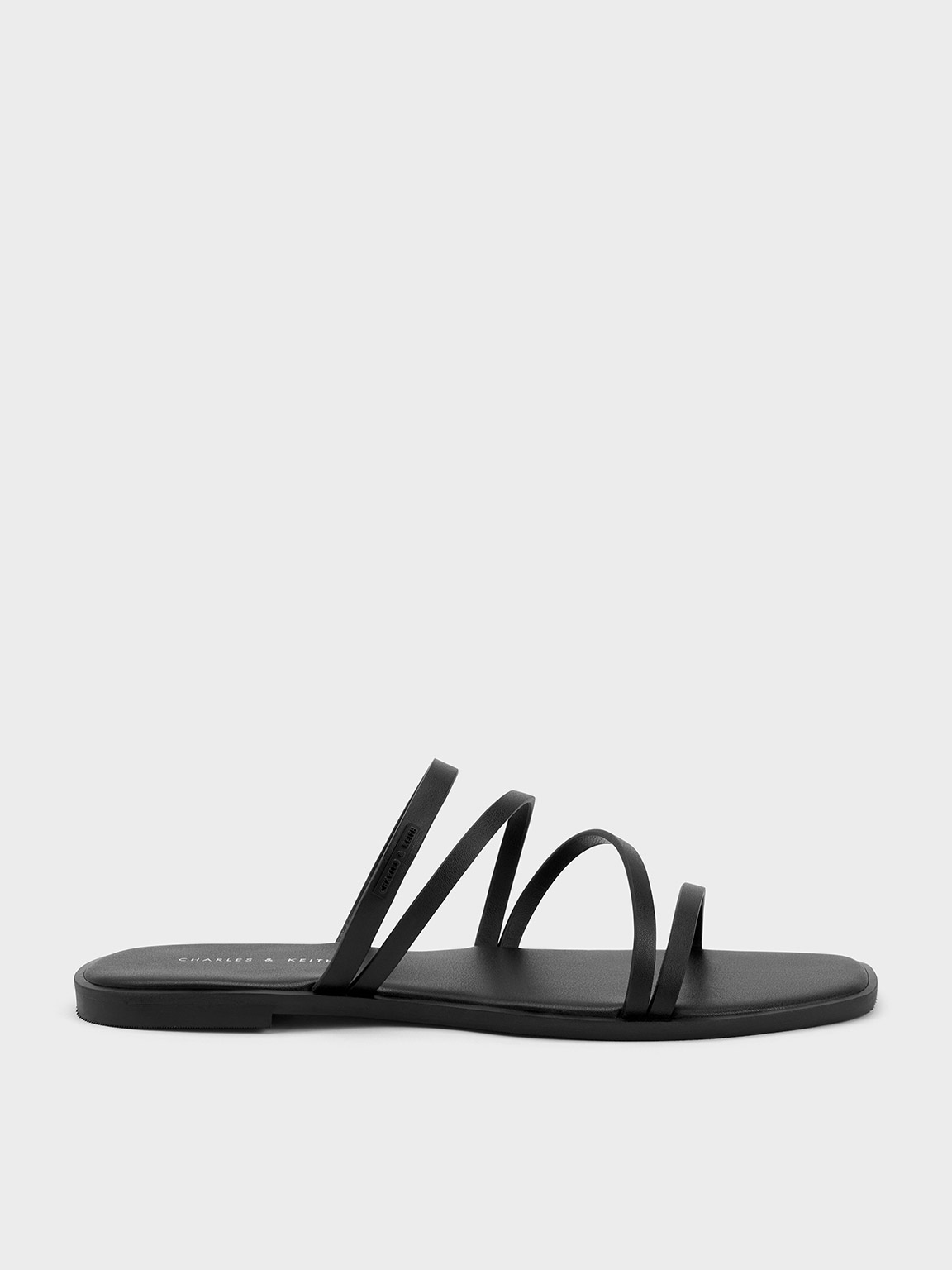 Charles & Keith Strappy Slide Sandals In Black