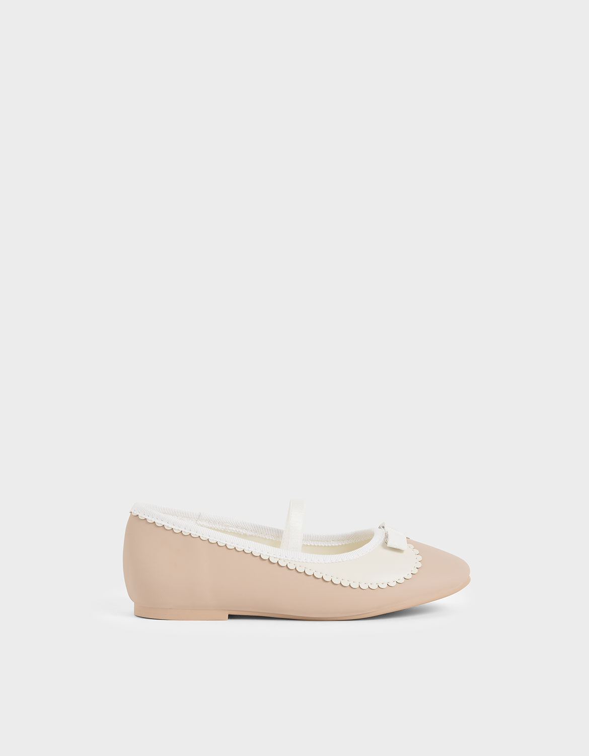 

Girls' Scallop Trim Ballerina Flats, Pink