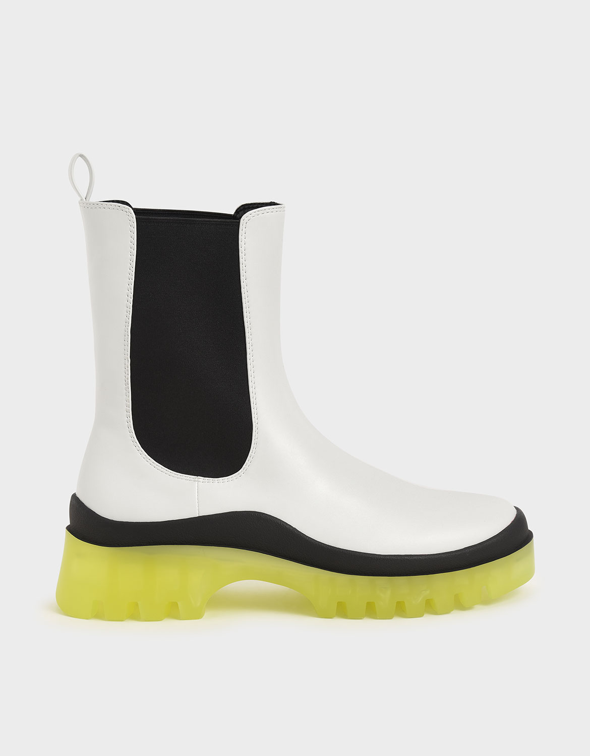 

Clear Sole Chelsea Boots, White