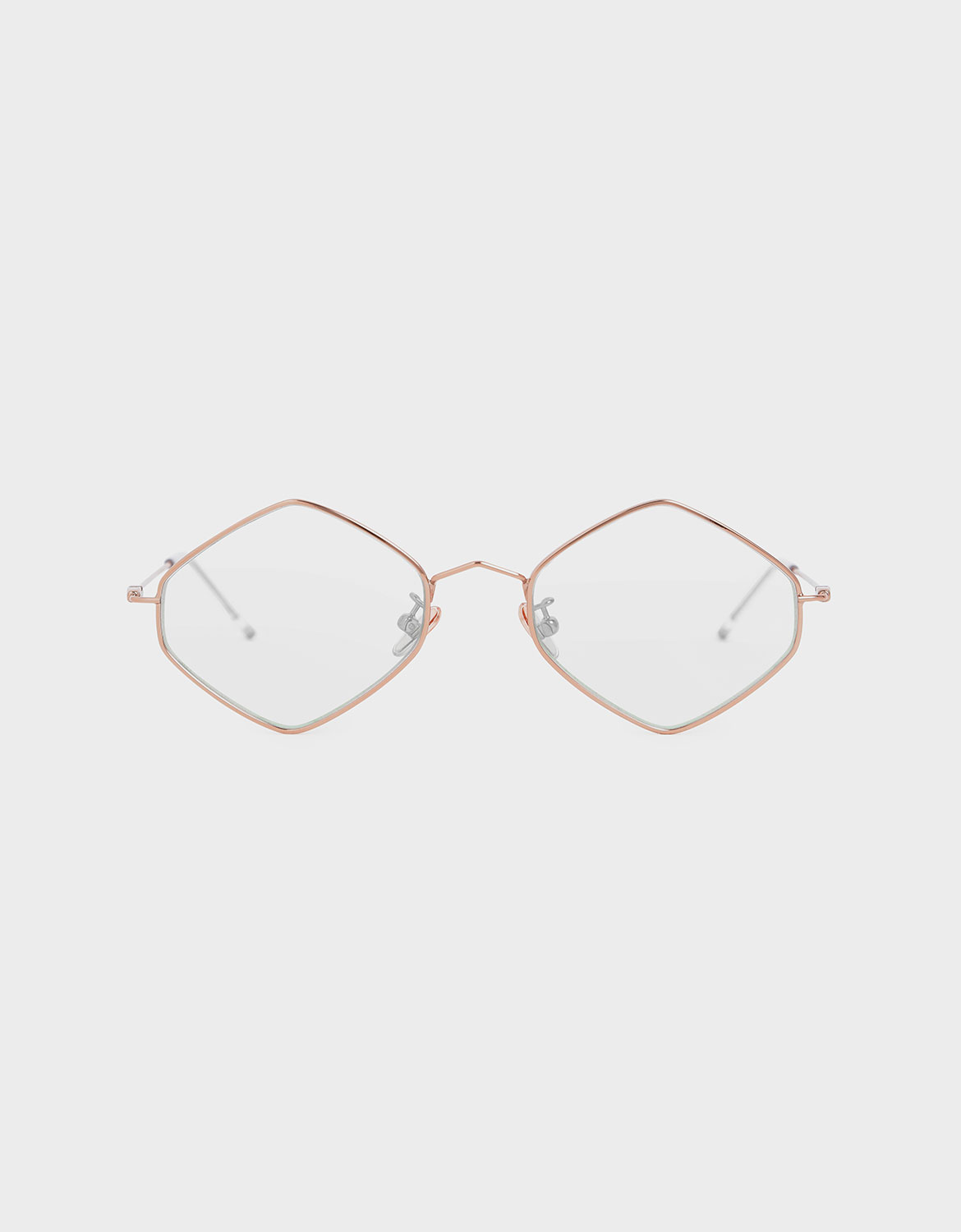 

Thin Metal Frame Geometric Sunglasses, Pink