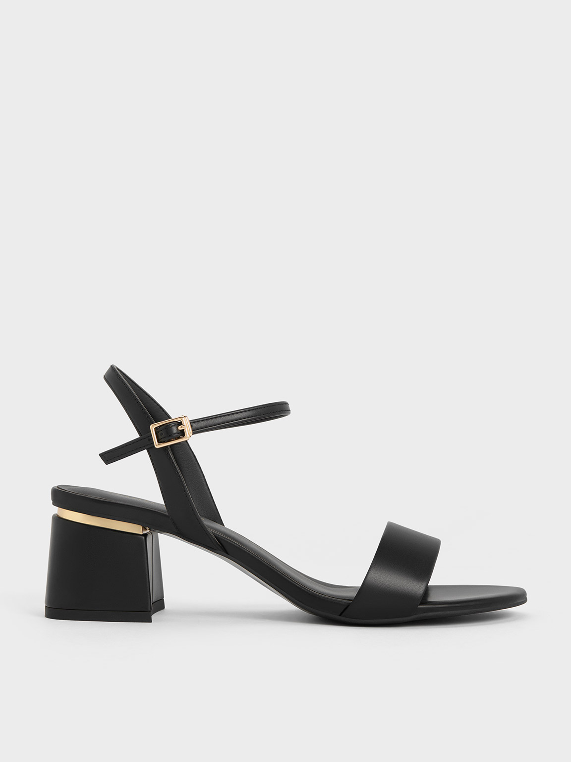 Open Toe Ankle Strap Block Heel Sandals