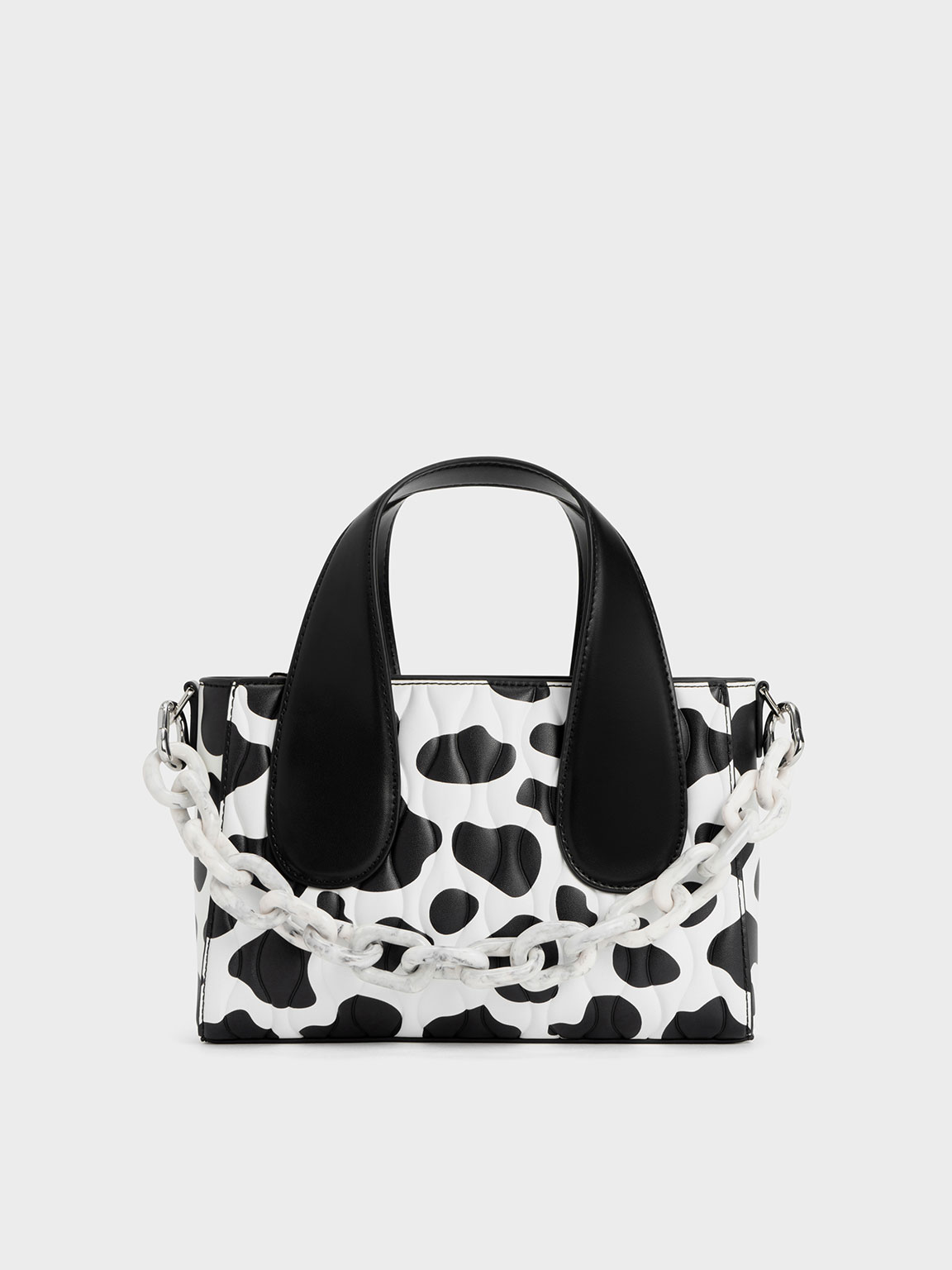Iva Cow Print Textured Tote Bag