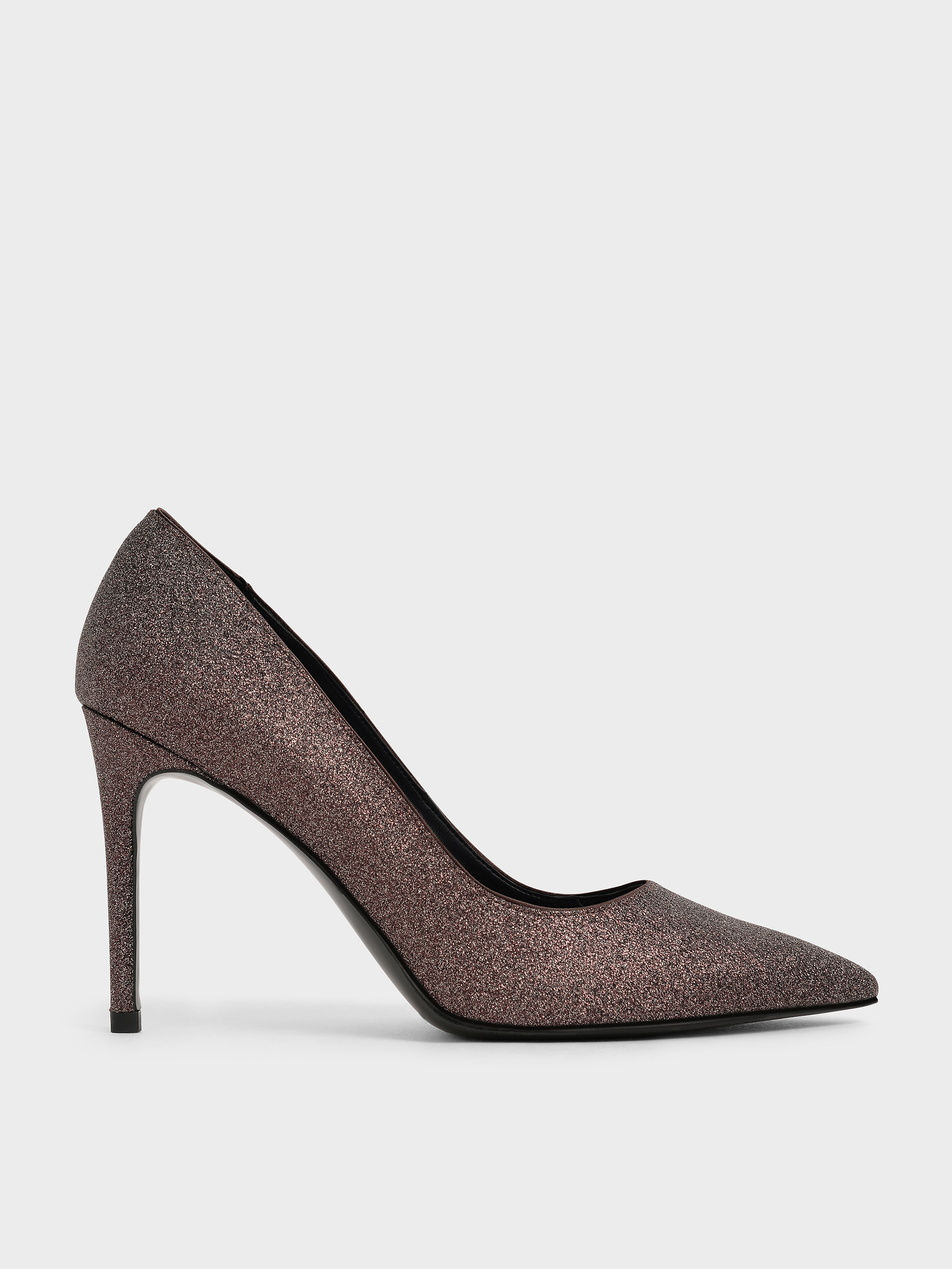 

Glitter Stiletto Pumps, Dark brown