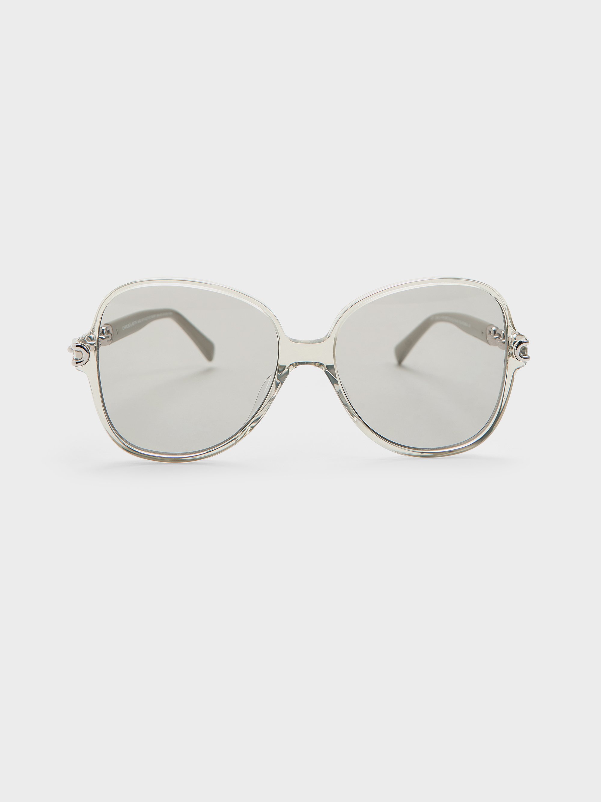Charles & Keith - Delaney Recycled Acetate Chain-Link Butterfly Sunglasses