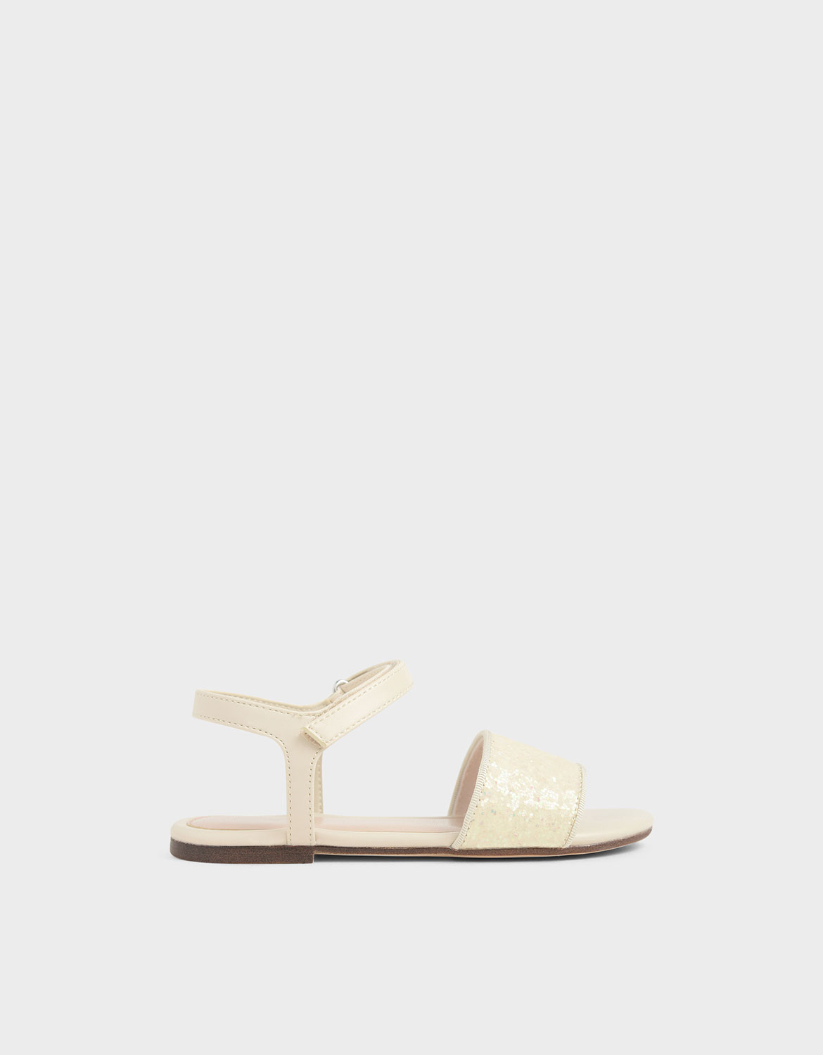 

Girls' Glitter Sandals, Beige