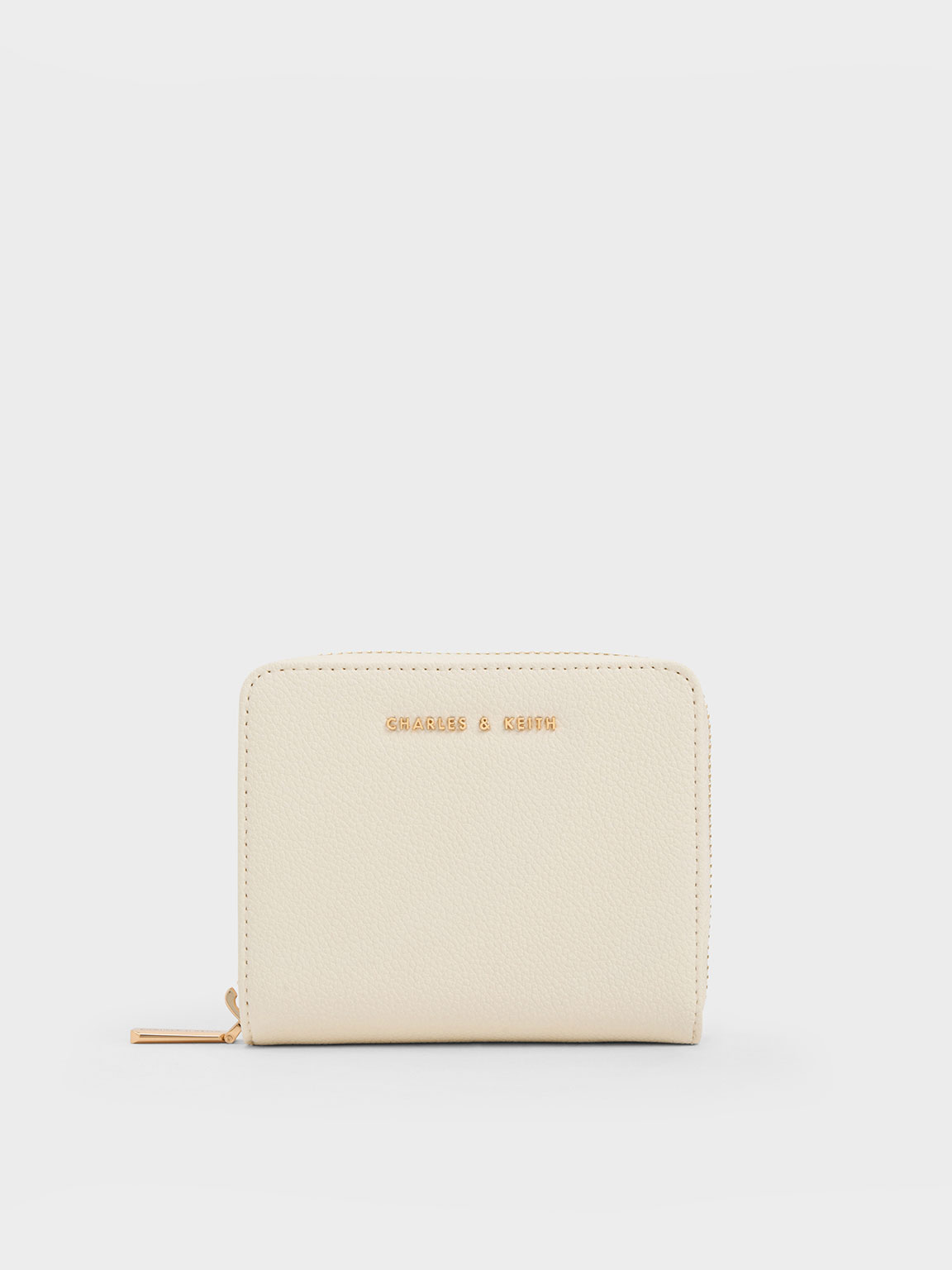 Cream Zip Around Small Wallet CHARLES KEITH UK