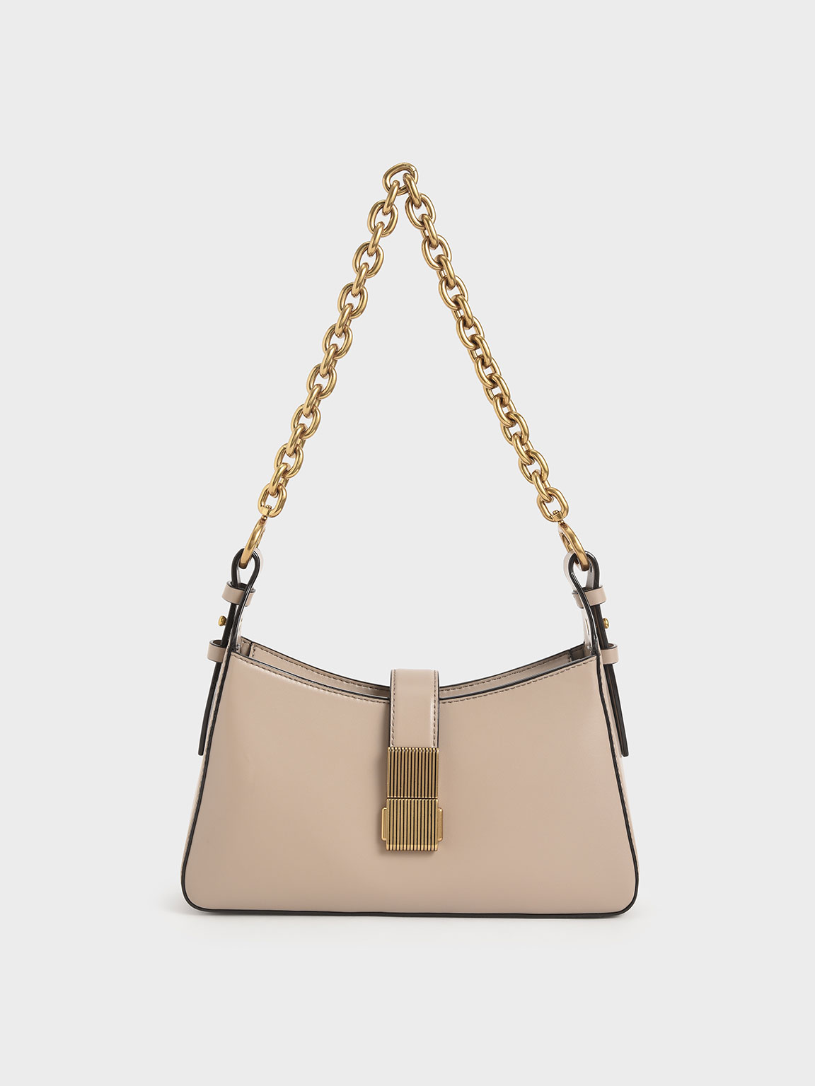 

Chain Handle Shoulder Bag, Sand