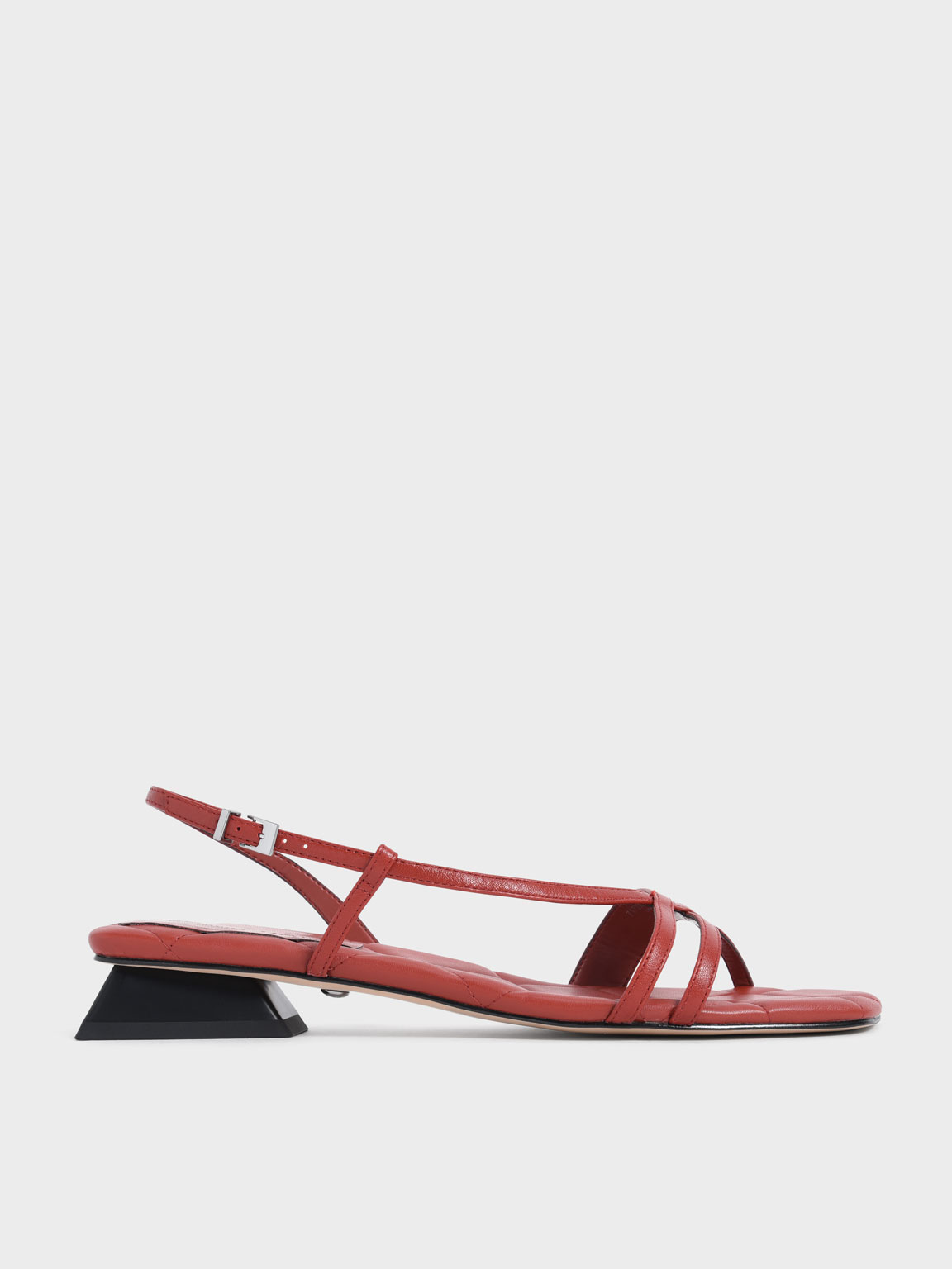

Leather Trapeze Heel Slingback Sandals