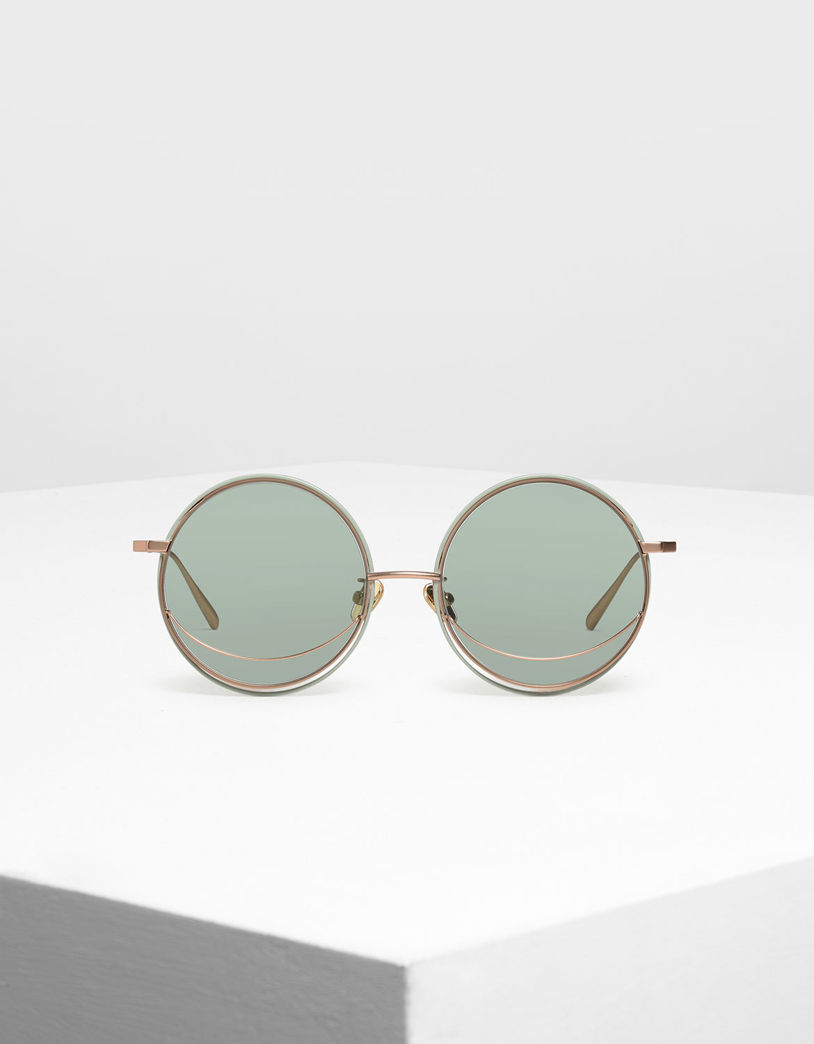 

Circle Frame Sunglasses, Green