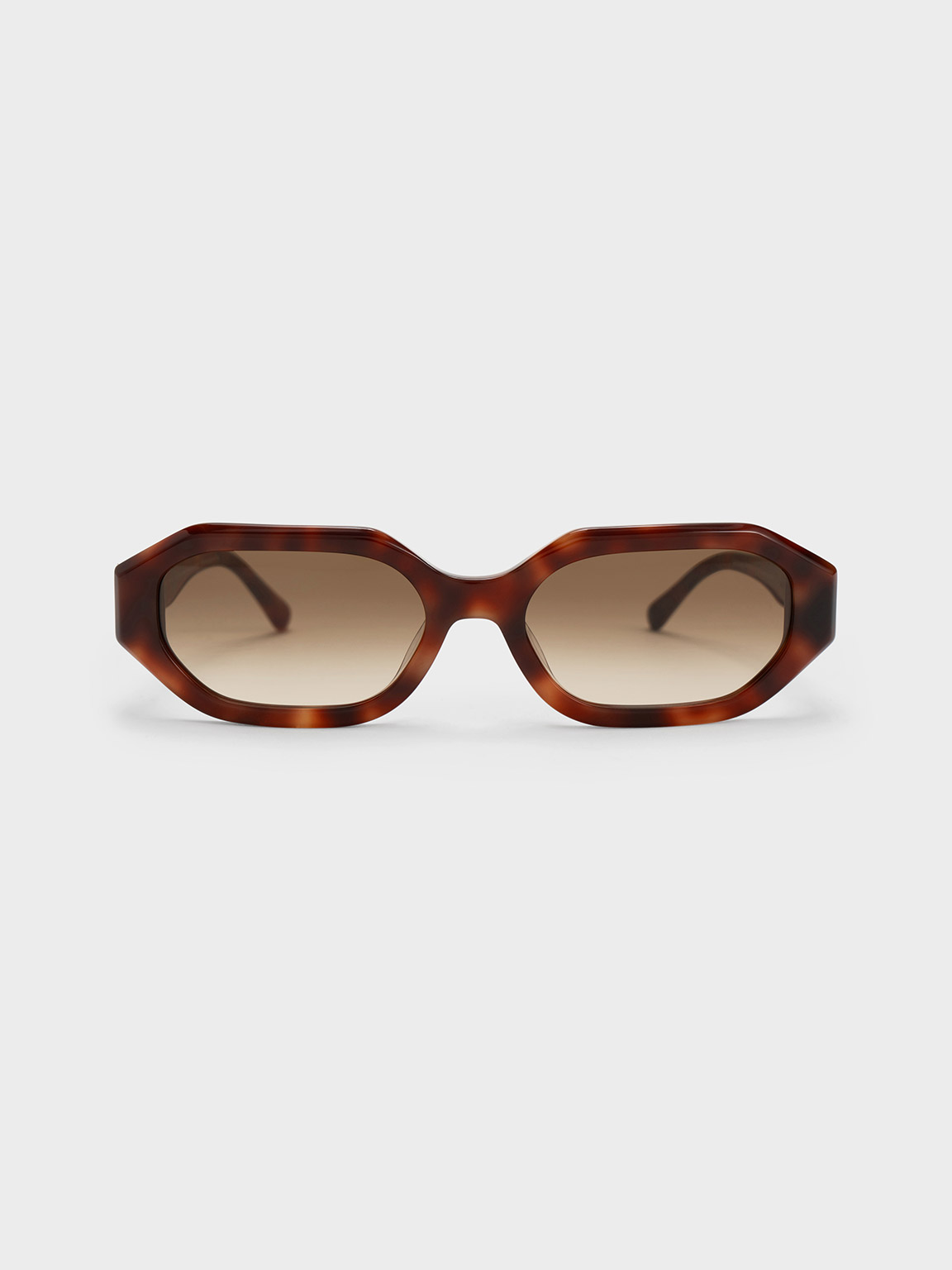 Charles & Keith Gabine Recycled Acetate Oval Sunglasses In T. Shell