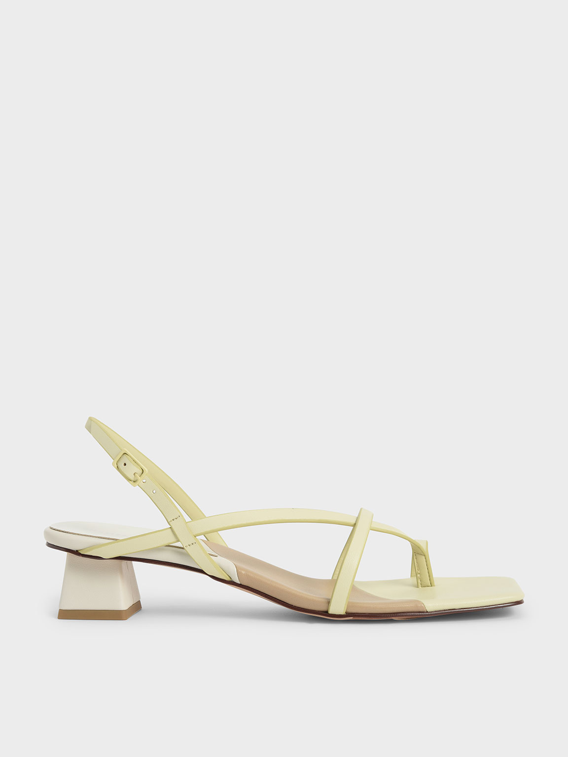 Yellow Strappy Slingback Sandals - CHARLES & KEITH UK