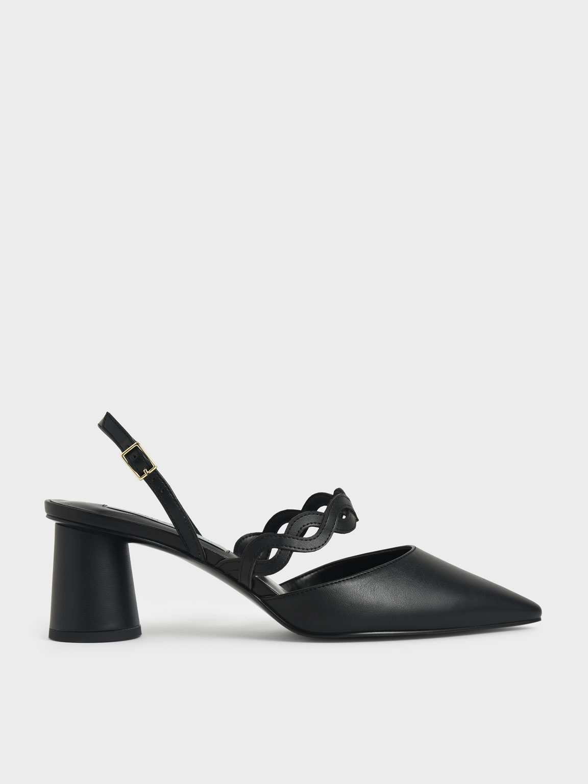 

Woven Strap Slingback Pumps, Black