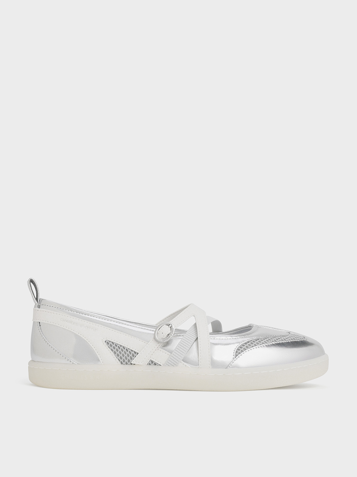Charles & Keith - Metallic Mesh Two-Tone Ballet Sneakers