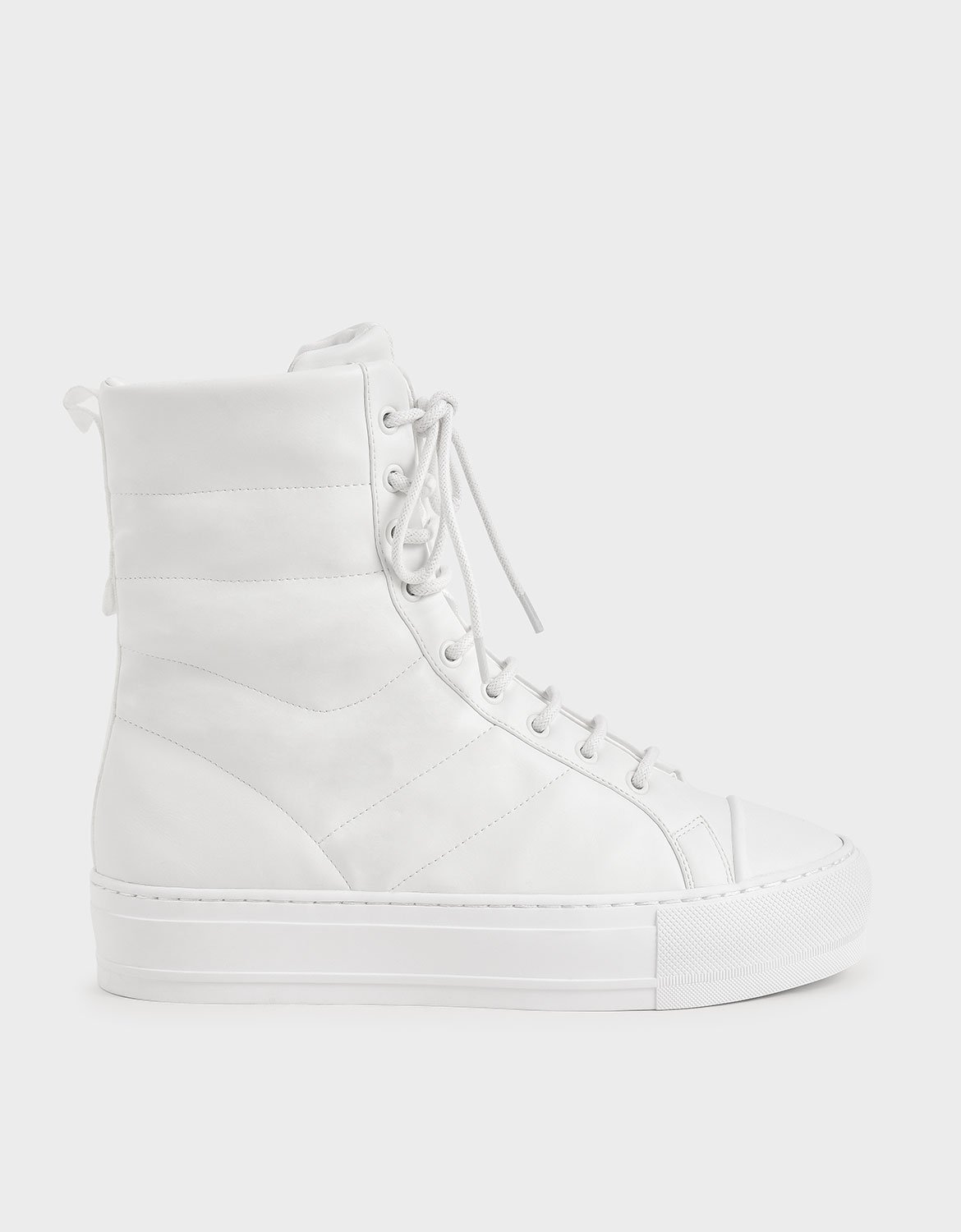 

Quilted High Top Sneakers, White