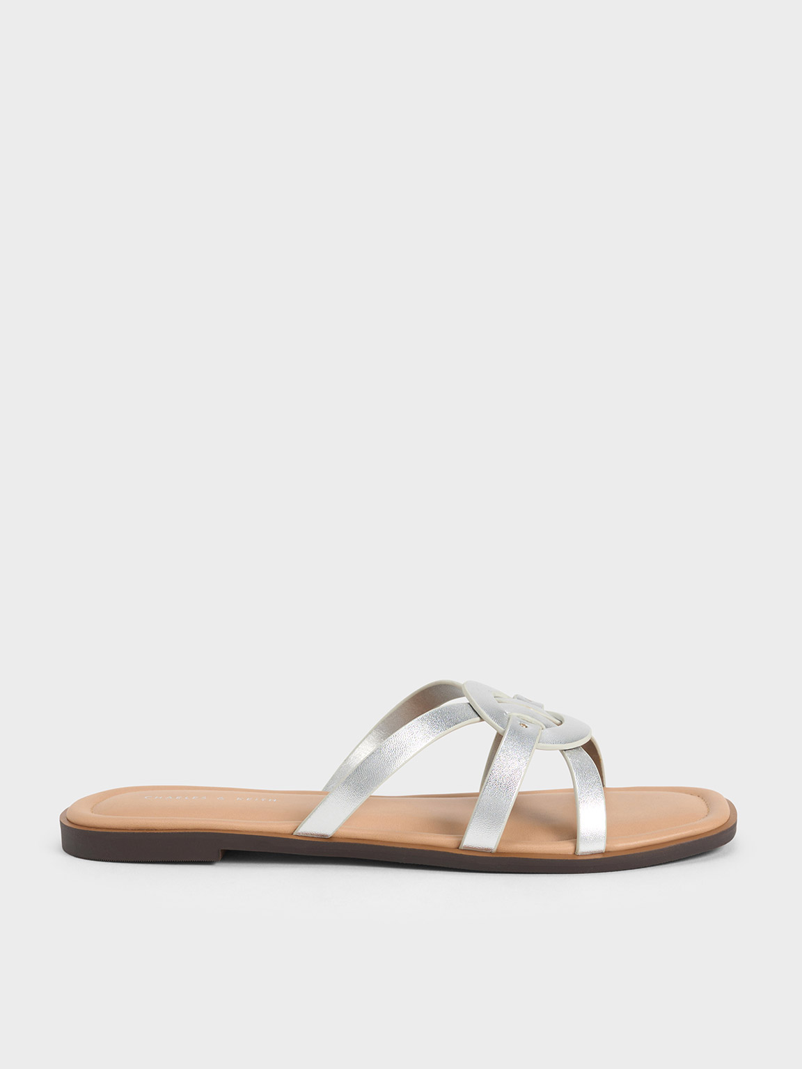 CHARLES & KEITH RING DETAIL STRAPPY FLATS