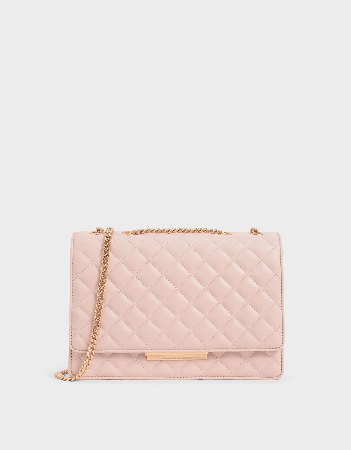 

Quilted Chain Strap Shoulder Bag, Pink