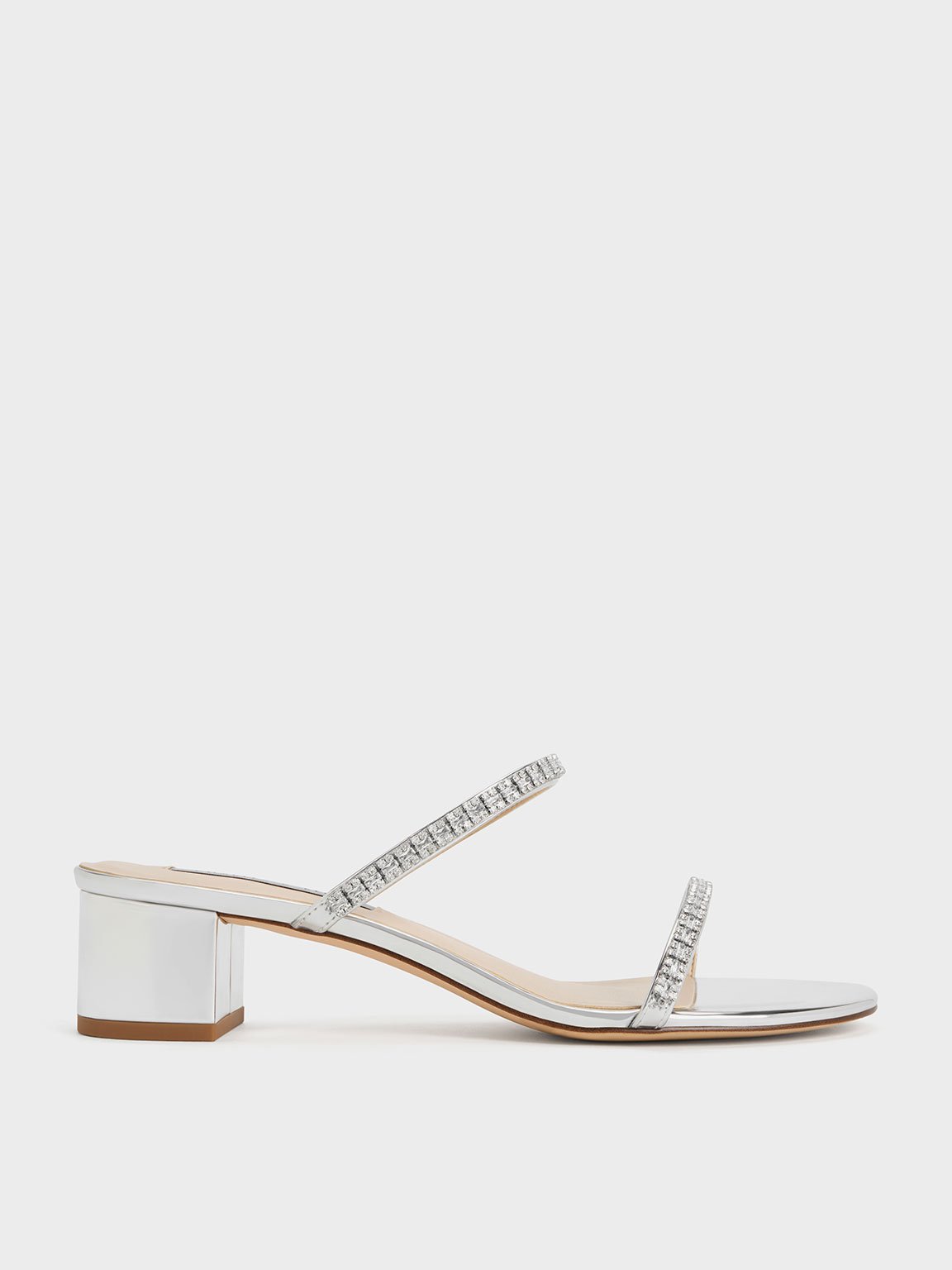 Charles & Keith - Ambrosia Metallic Gem-Embellished Mules