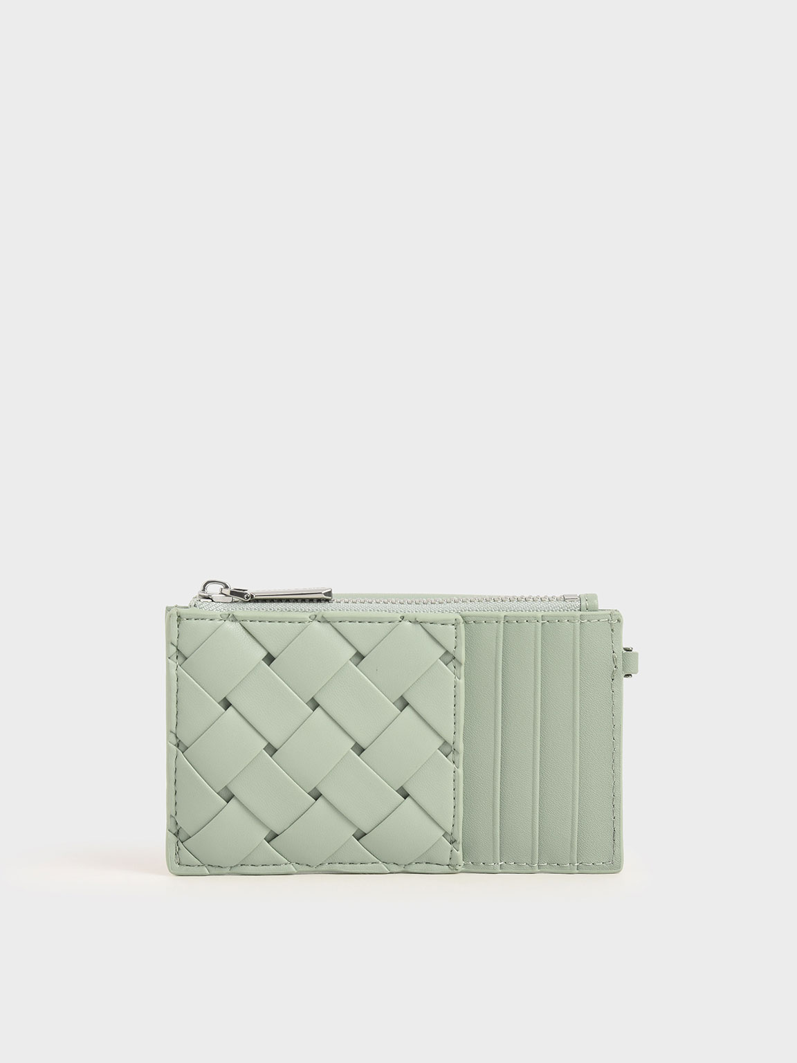 

Woven Multi-Slot Card Holder, Mint green