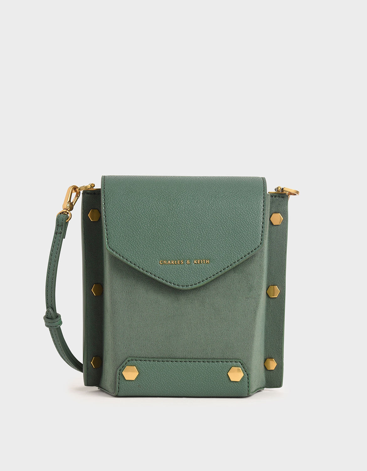 

Studded Textured Bag, Green