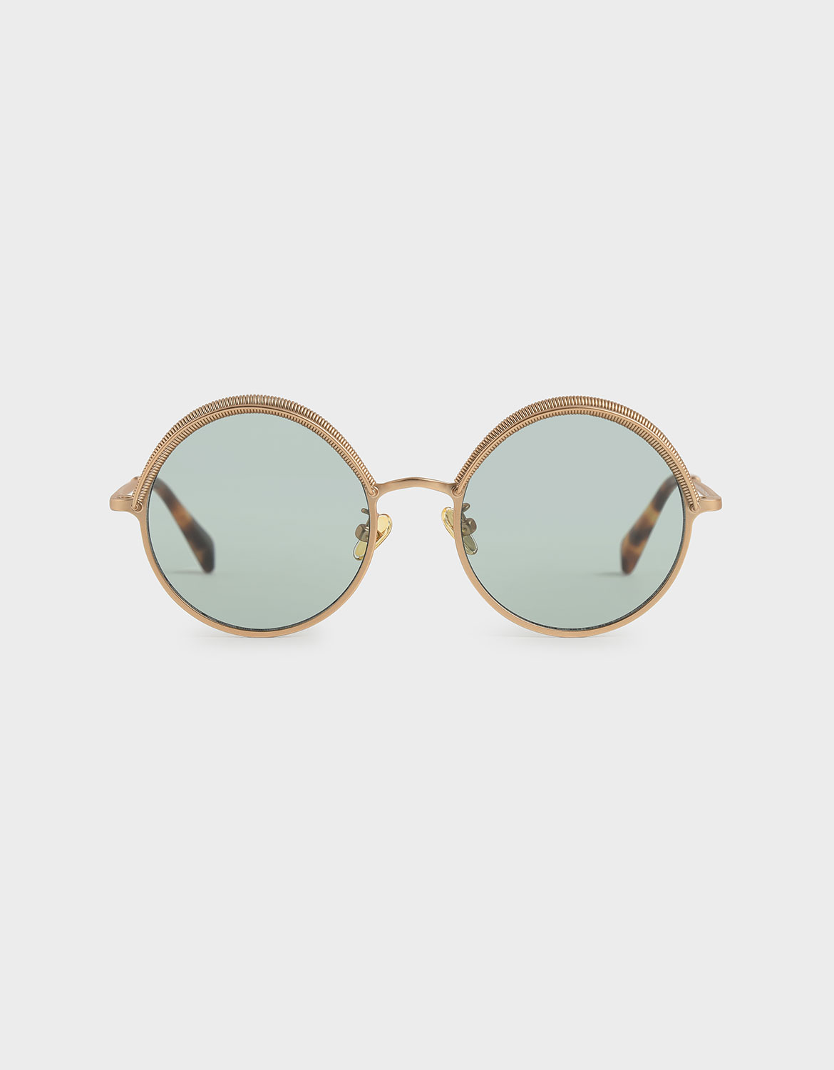 

Half Rim Round Sunglasses, Green