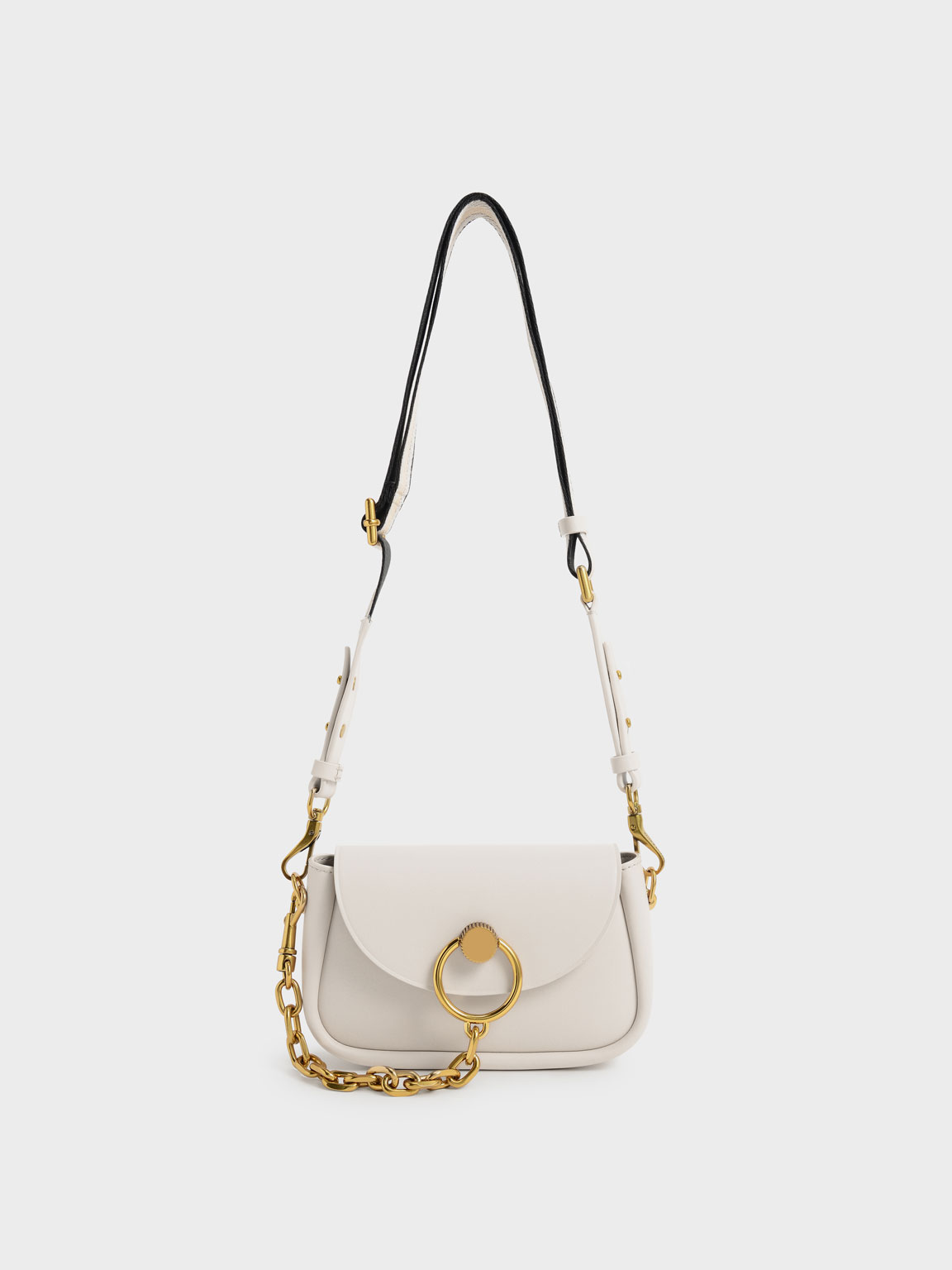 

Chunky Chain-Link Crossbody Bag, Ivory