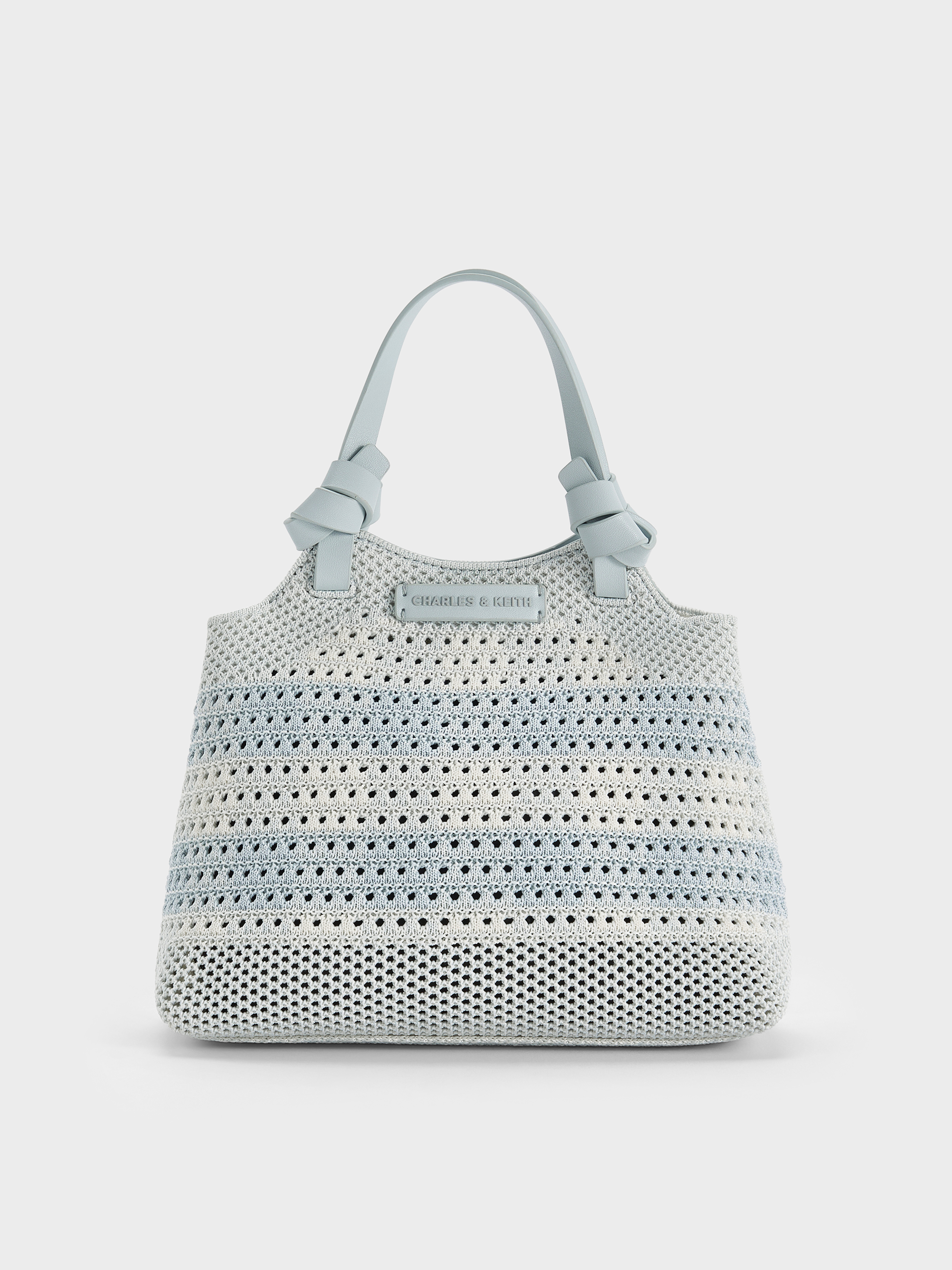 Charles & Keith - Ida Checkered Knotted Handle Tote Bag