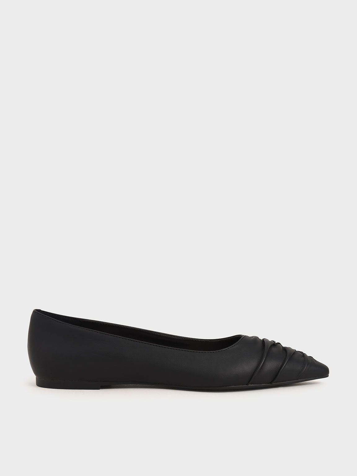 

Ruched Ballet Pumps, Black