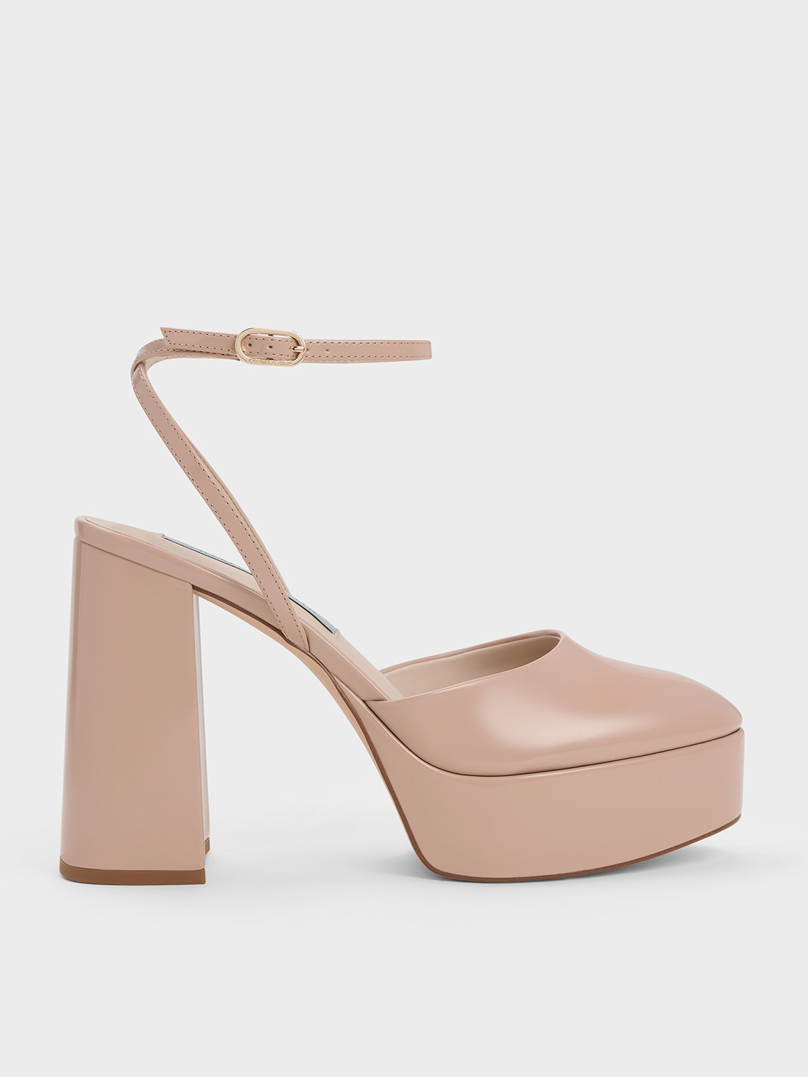 Go on nude suede store platform ankle strap heels