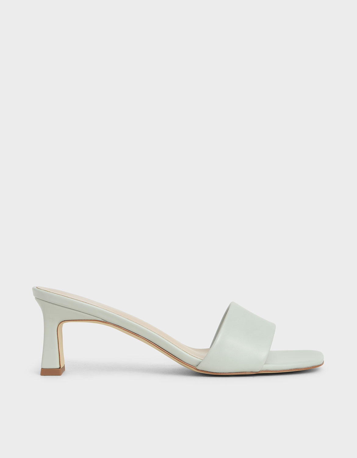 

Open Square Toe Mules, Light grey