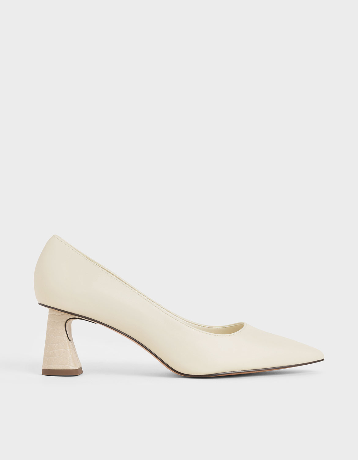 

Sculptural Heel Pumps, Cream
