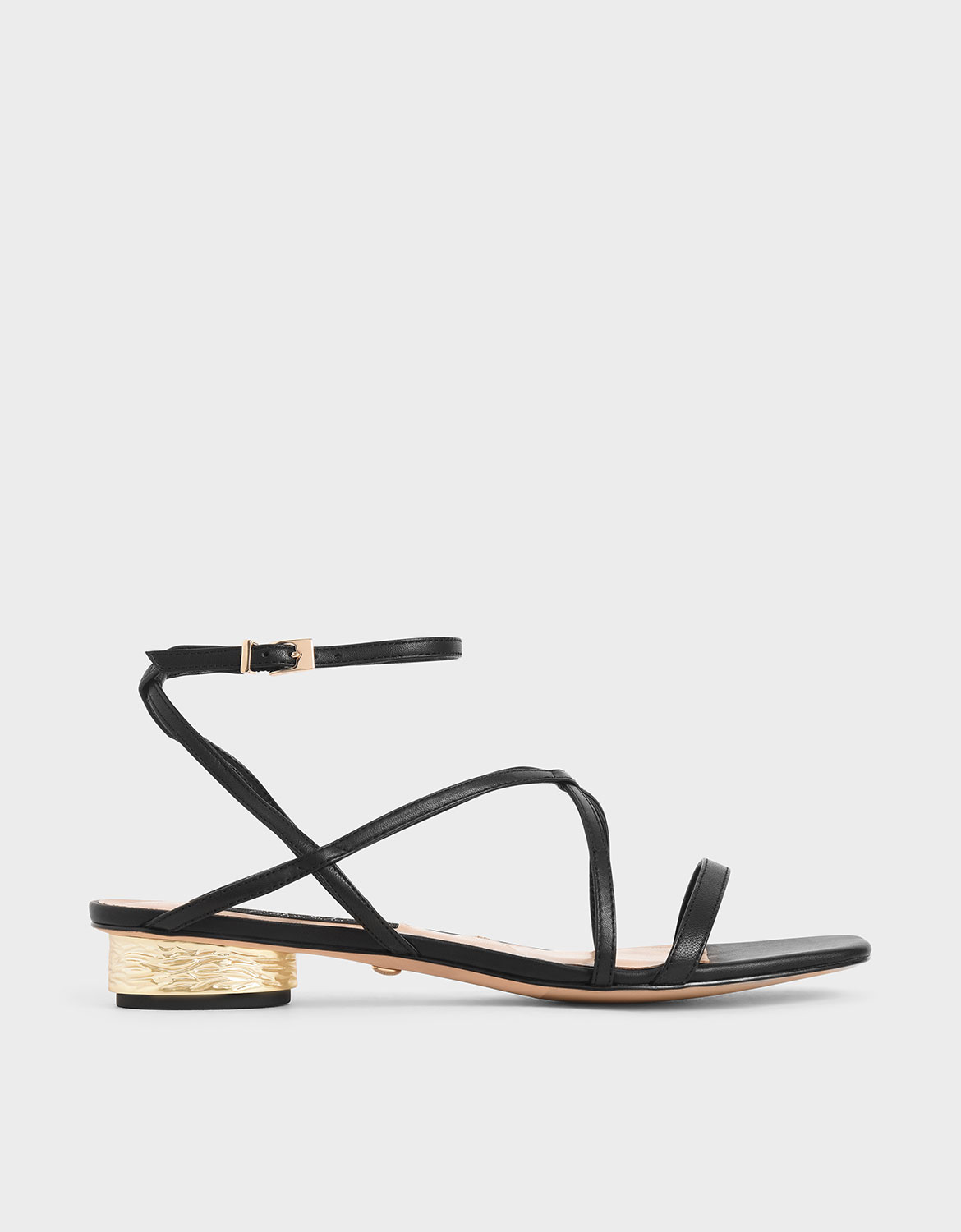 

Leather Strappy Sandals, Black