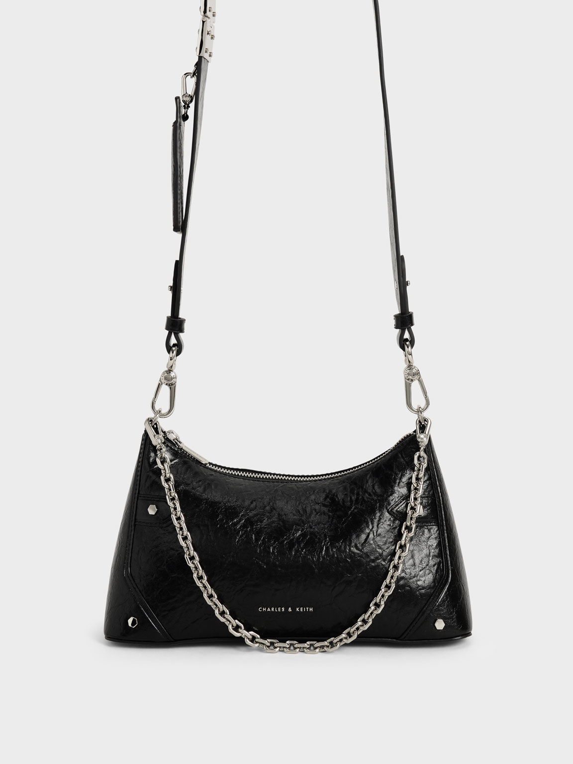 

Chain Handle Crossbody Bag, Black