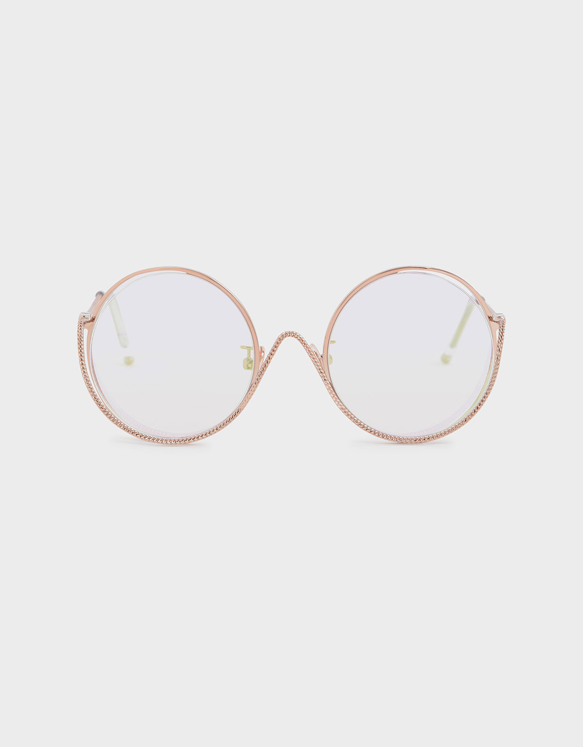 

Double Rim Tinted Round Sunglasses, Pink