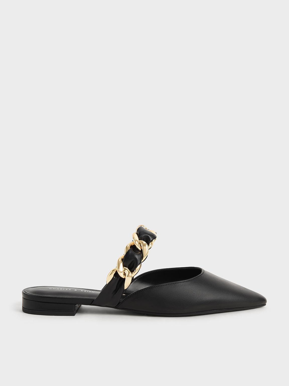 Charles & Keith - Braided Chain-Link Flat Mules