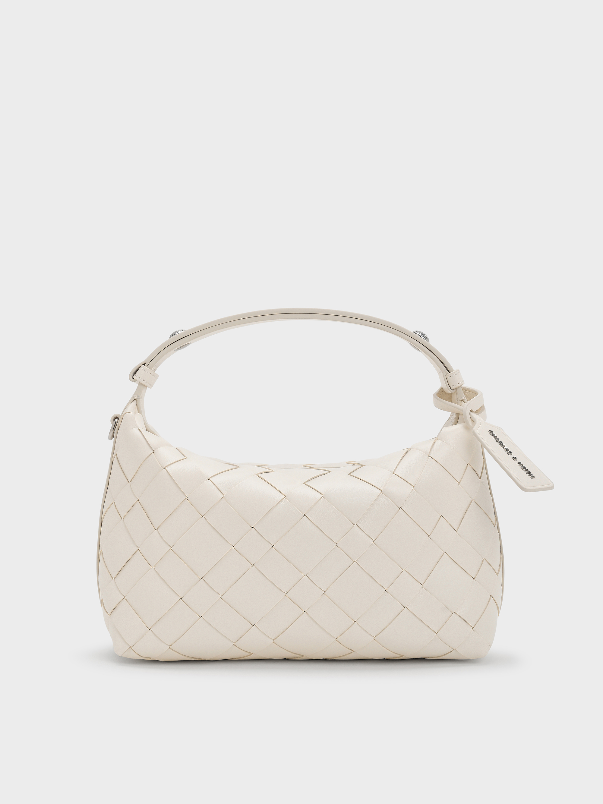 Charles & Keith - Ivette Woven Shoulder Bag In Cream