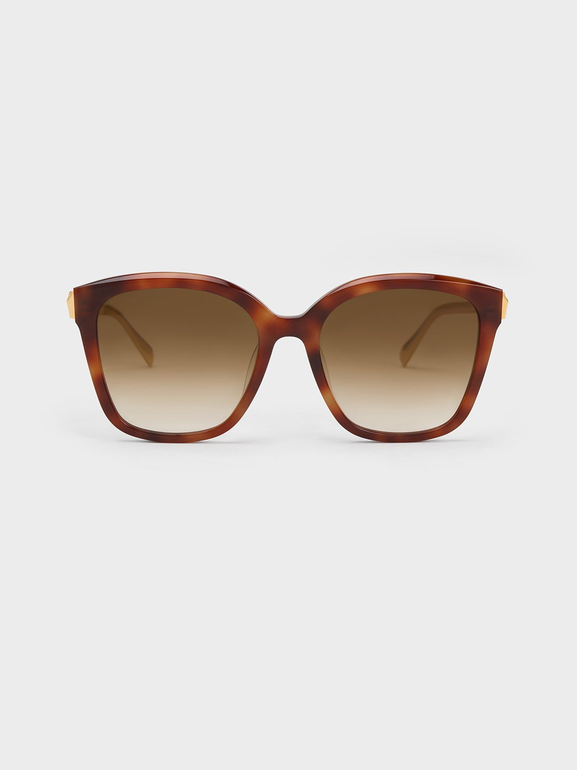 Charles & Keith Oversized Square Acetate Sunglasses In T. Shell