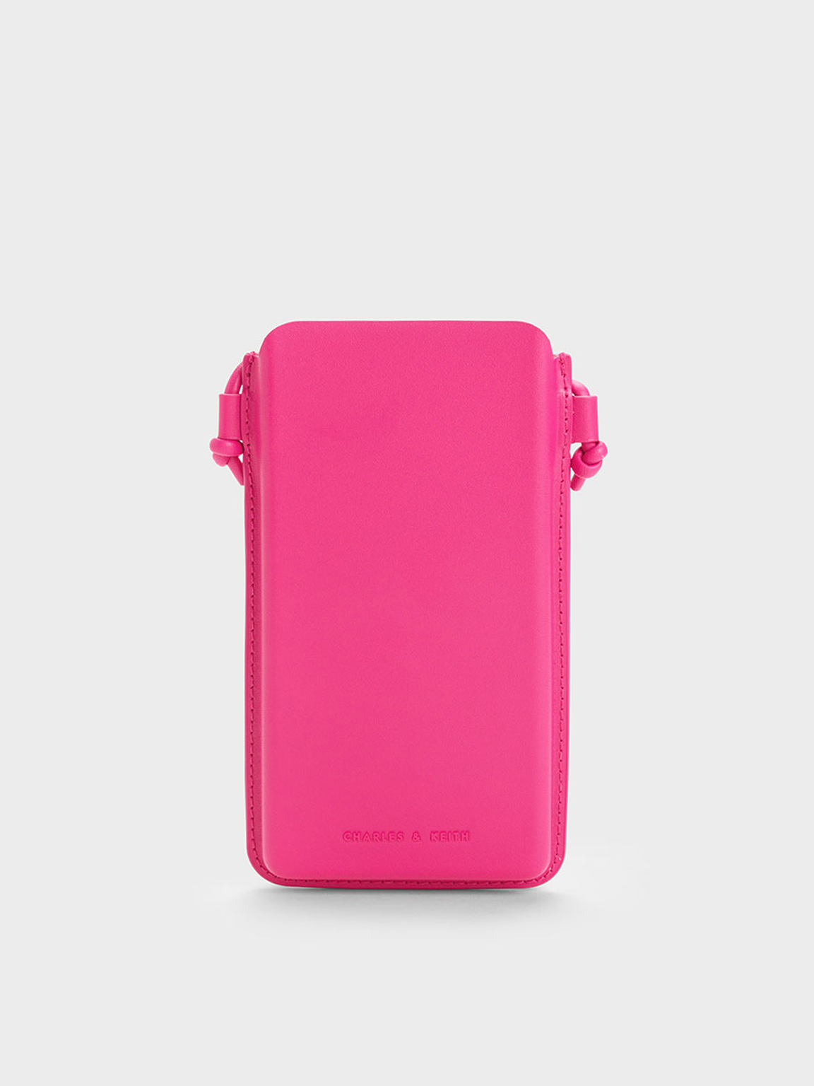 Charles & Keith Camelia Phone Pouch In Fuchsia