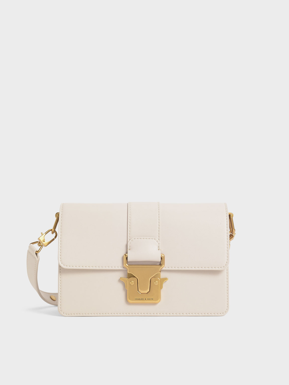 

Metallic Accent Shoulder Bag, Ivory