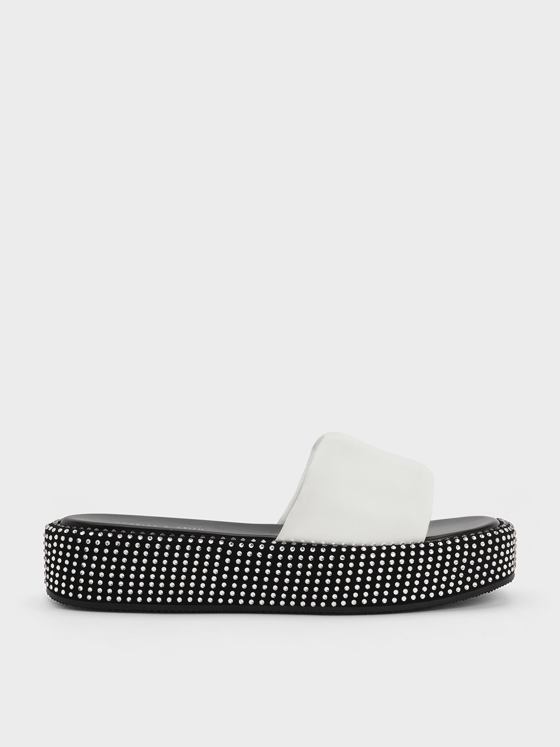 Charles & Keith - Crystal-Embellished Flatform Sandals