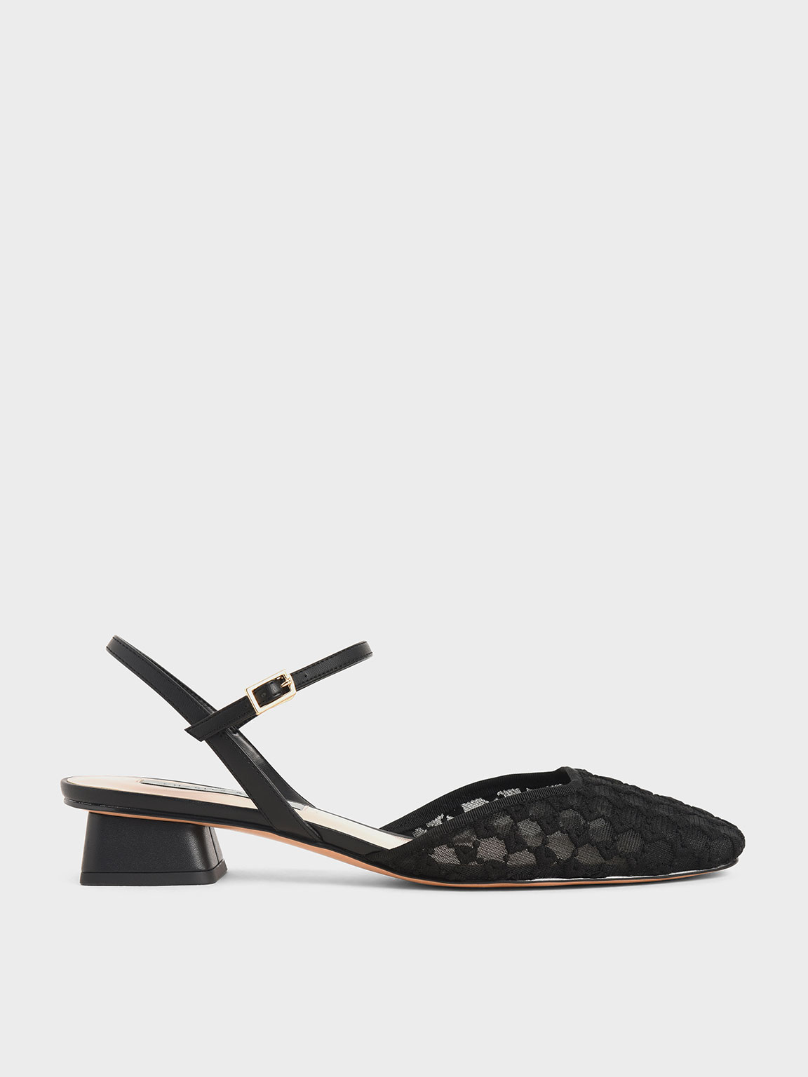 

Lace Square Toe Pumps