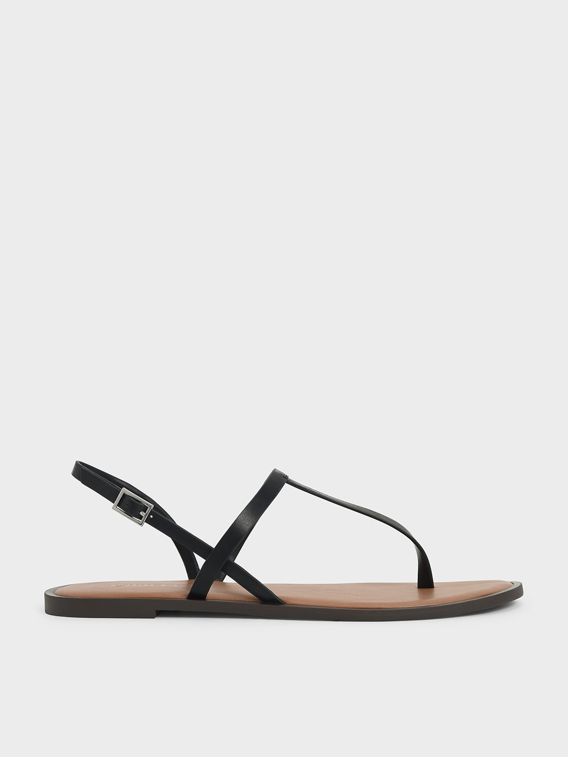 

T-Bar Slingback Sandals, Black