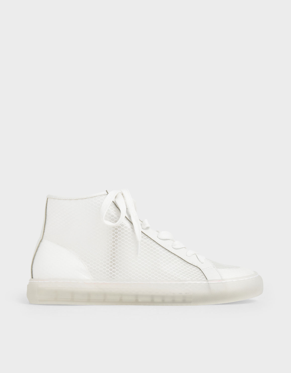 

Clear Mesh High Top Sneakers
