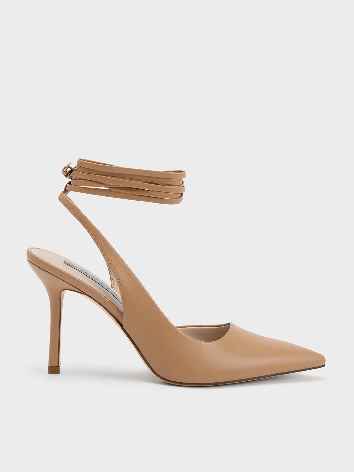 Charles & Keith Tie-around Slingback Pumps In Sand