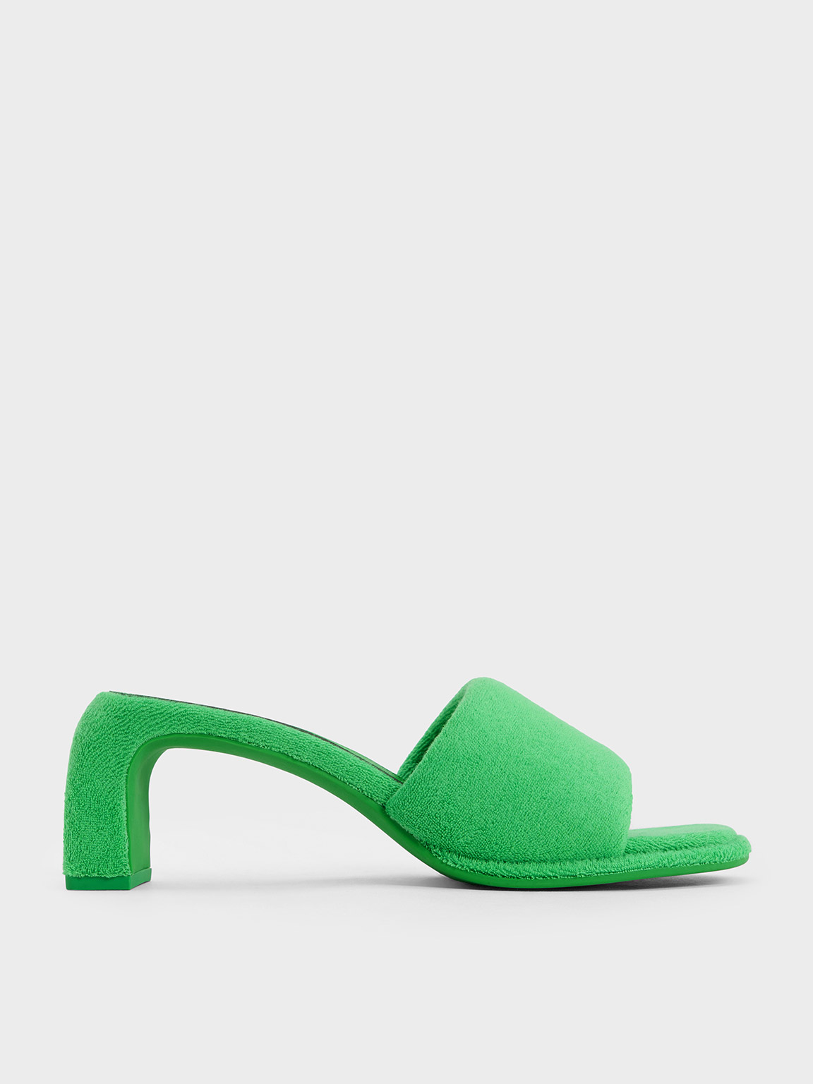 Loey Textured Curved-Heel Mules