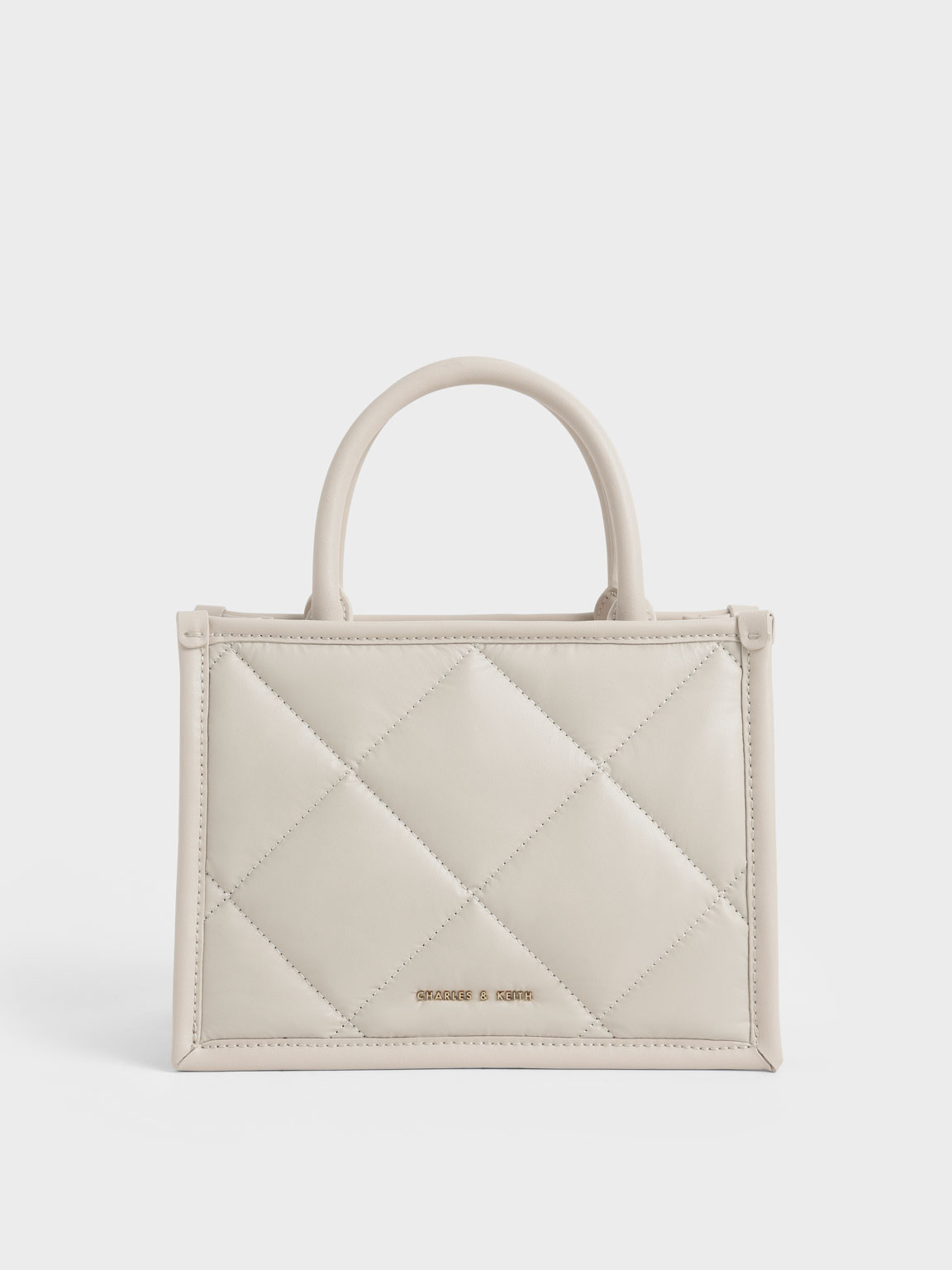 Ivory Celia Quilted Tote Bag - CHARLES & KEITH UK