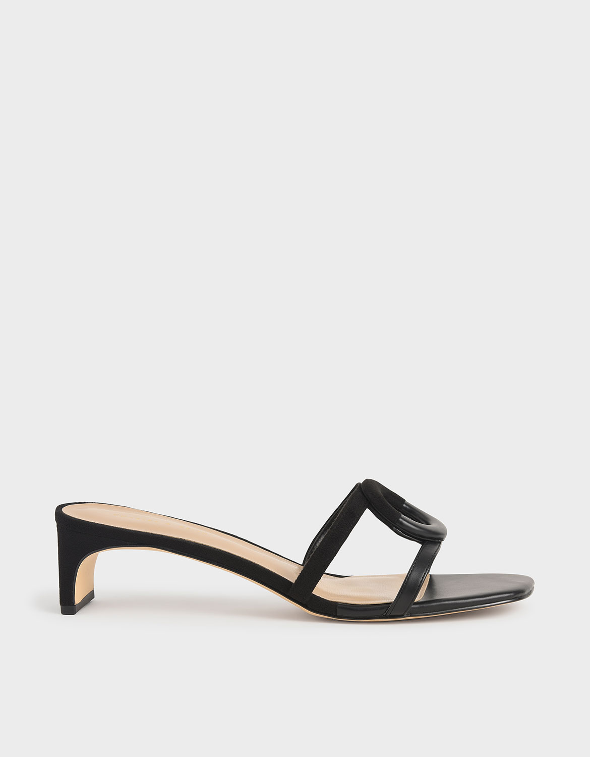 

Mismatched Blade Heel Sandals, Black
