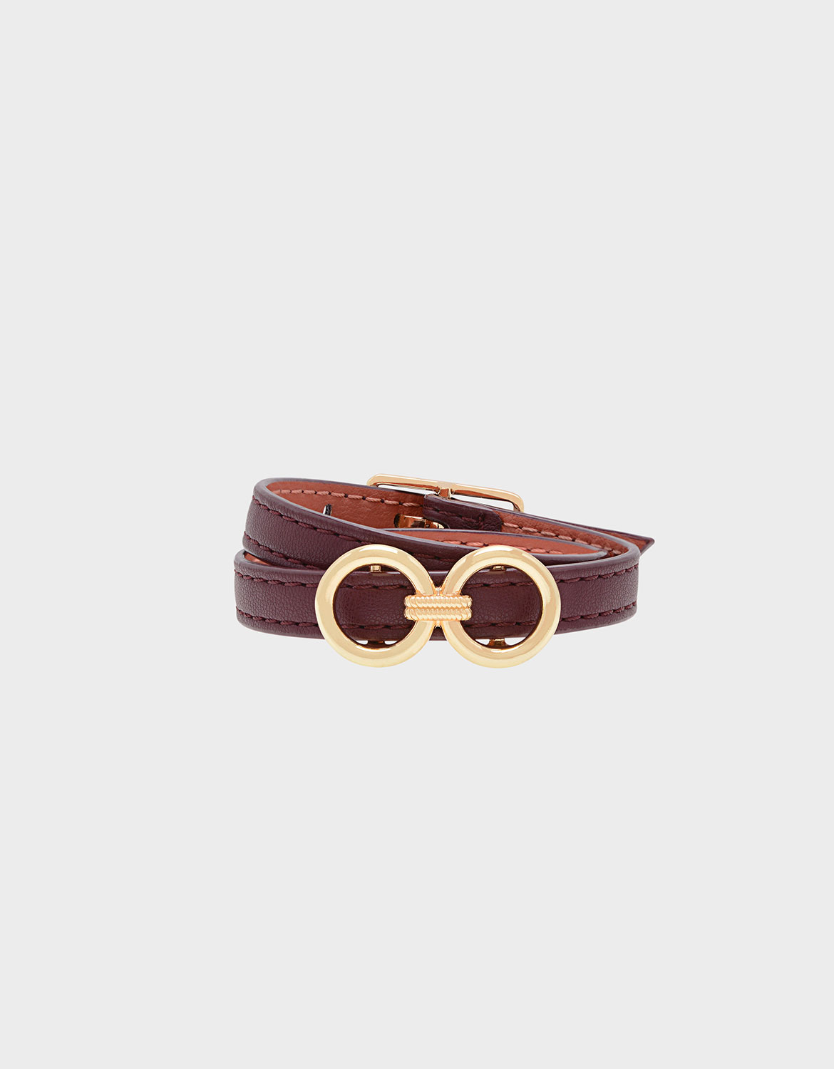

Double Wrap Around Belt Bracelet, Burgundy