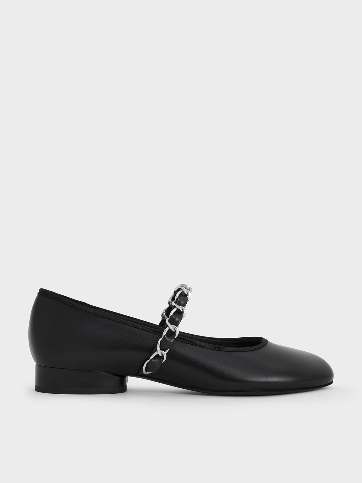 Charles & Keith - Braided-strap Mary Janes In Black